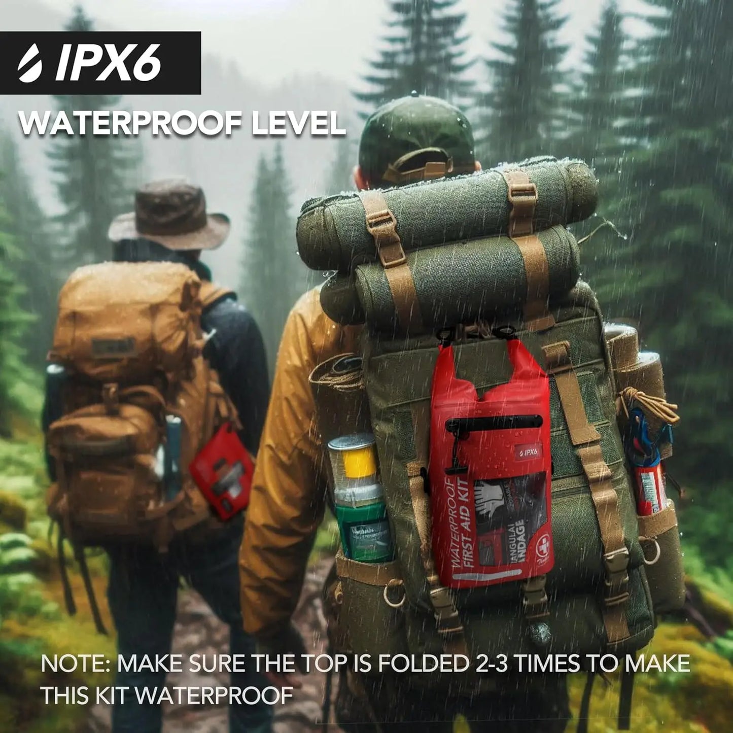 250-Piece Waterproof First Aid Kit With Reflective Dry Bag Outdoors