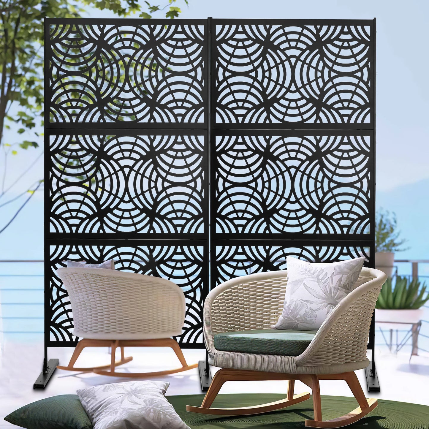 Outdoor Steel Privacy Panel Screen For Yard And Patio