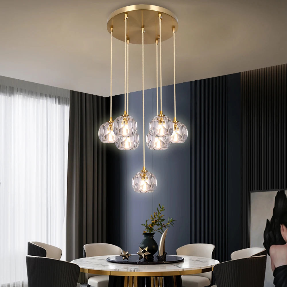 VETRULUS Crystal Pendant Ceiling Light Chandelier