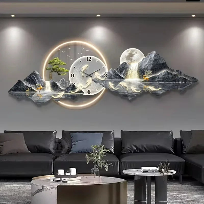 Nordic Minimalist LED Wall Clock For Modern Living Room