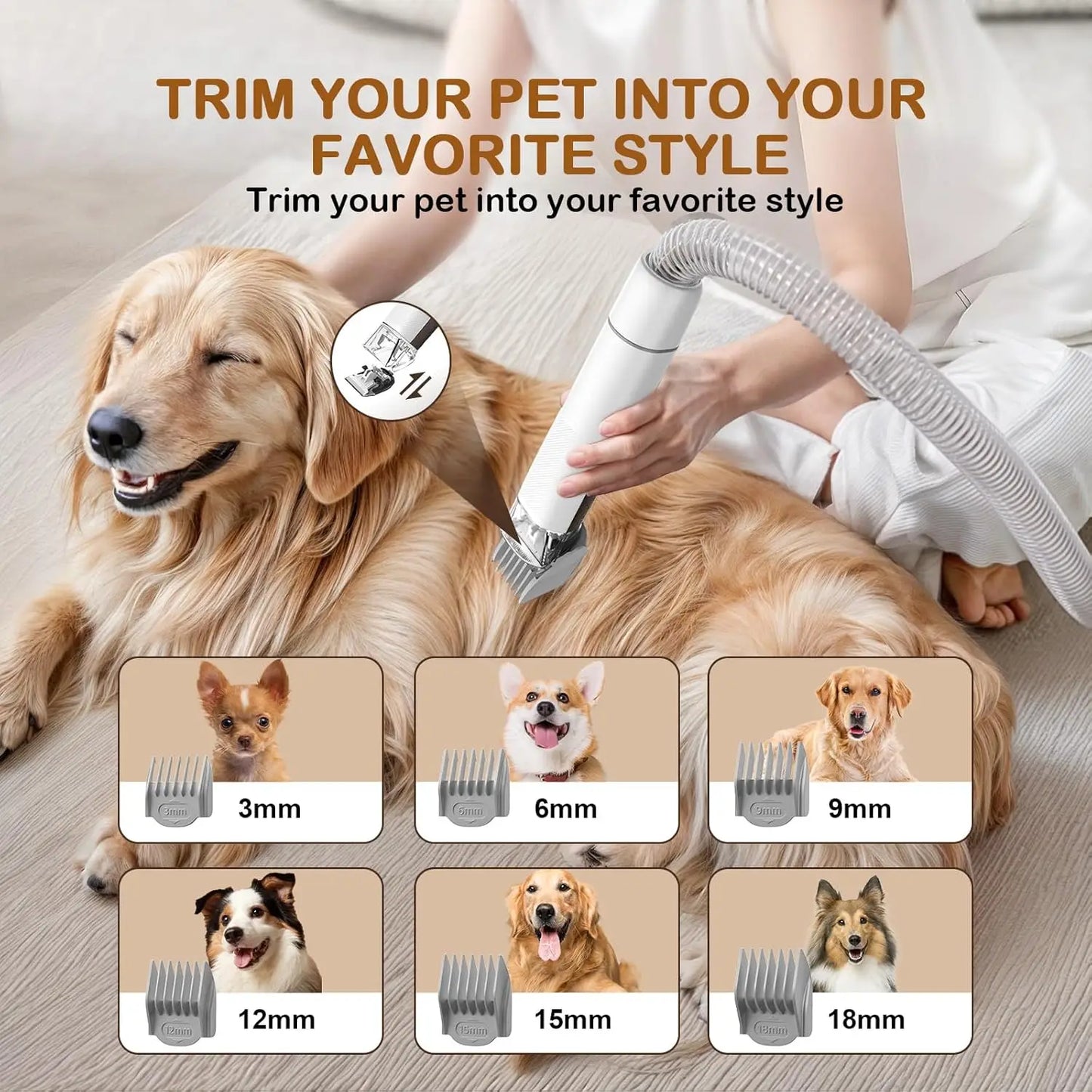 Dog Grooming Vacuum With Clipper And Nail Grinder Kit