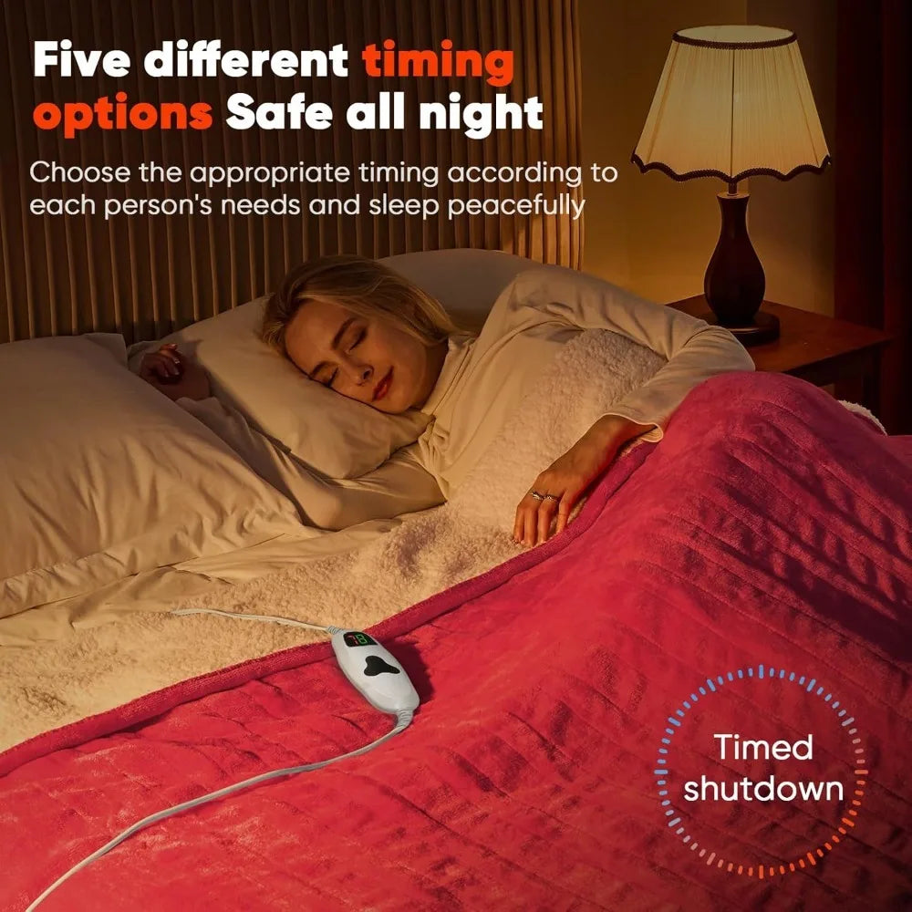 Electric Heated Throw Blanket With 10 Heat Levels Auto Off