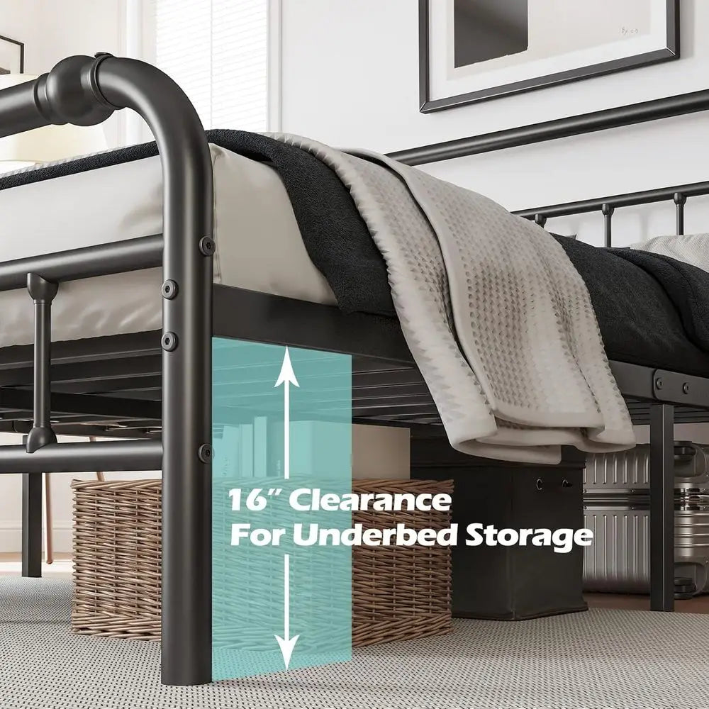 DAFIFY Bed Frame With Headboard And Footboard No Box Spring