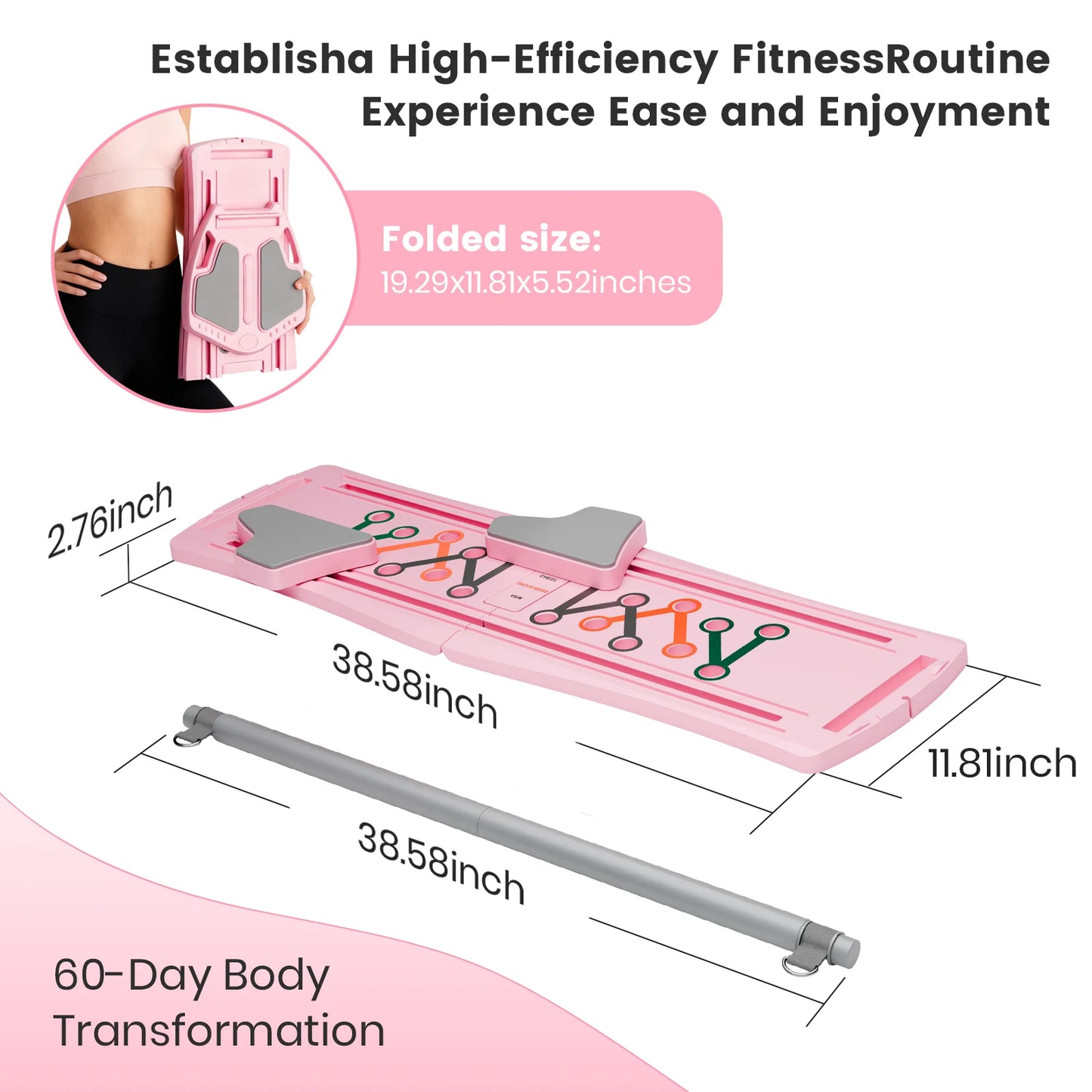 Portable 7-In-1 Foldable Pilates Board For Full-Body Core Training