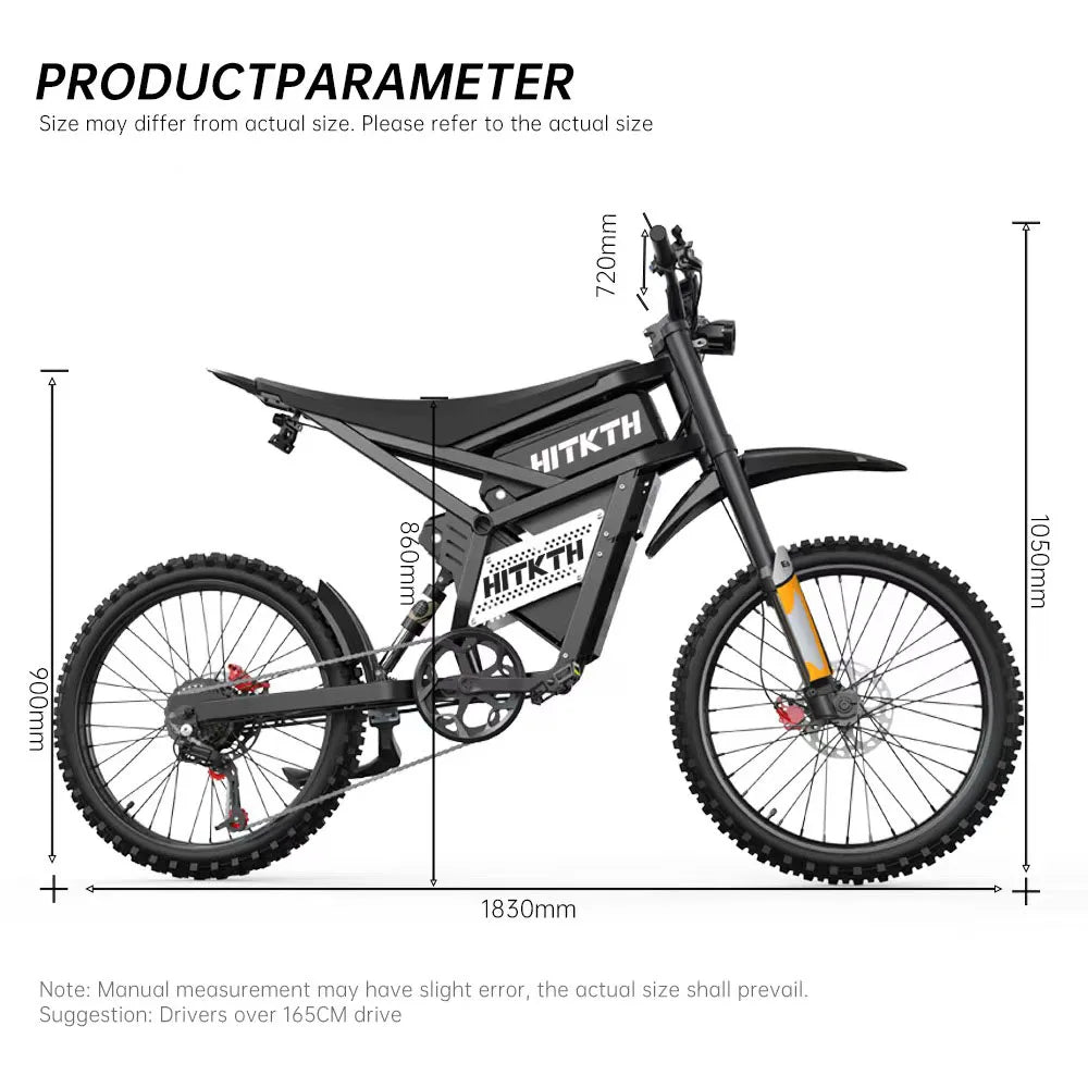 Dual 20Ah Battery 2900W 52V Electric Mountain Bike Off Road