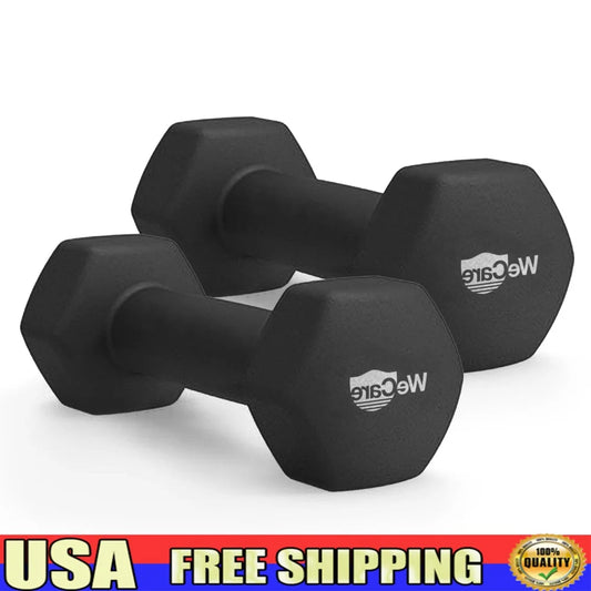Hex Neoprene Dumbbell Pair Two Pound Anti-Slip Ergonomic Home Gym