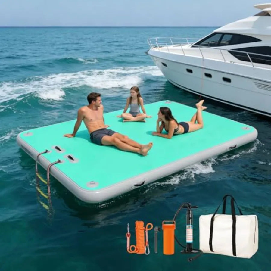 Inflatable Floating Dock Water Island Mat With Non Slip Surface