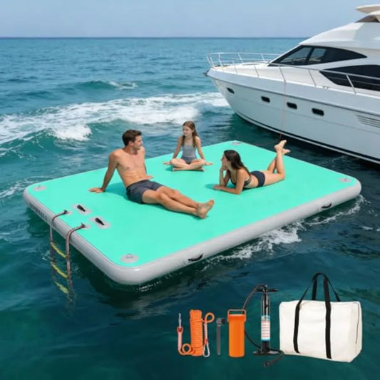 Inflatable Floating Dock Water Island Mat With Non Slip Surface