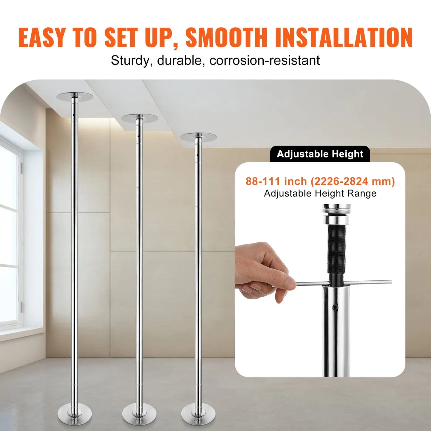 Sihao Professional Dancing Pole Kit Stainless Steel Heavy Duty