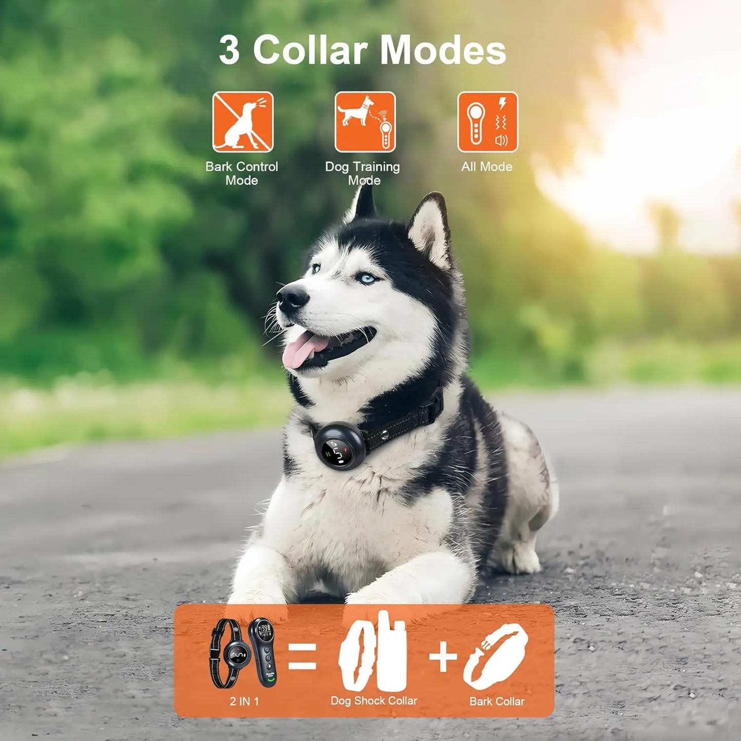 Neoally 2 in 1 Dog Training and Bark Control Collar: Smart Anti Barking Collar with and with No Remote for 5-150 lbs Small