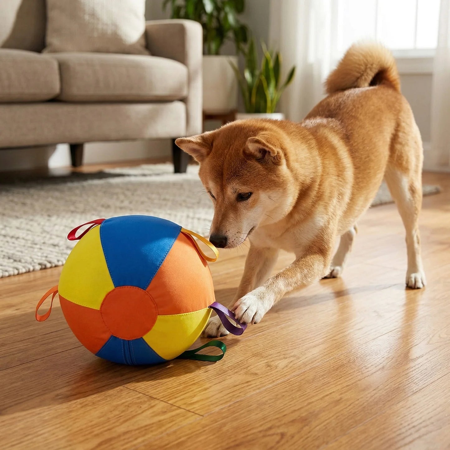 Calming Jumbo Ball with Straps Set Giant Herding Ball Inflatable Big Ball for Outdoor Pets Horse Shepherd Large Small Dog
