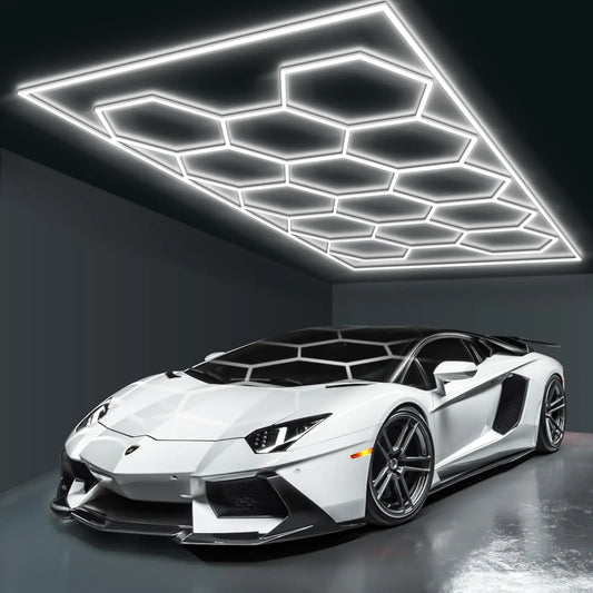 Hexagon Garage LED Light Honeycomb Grid