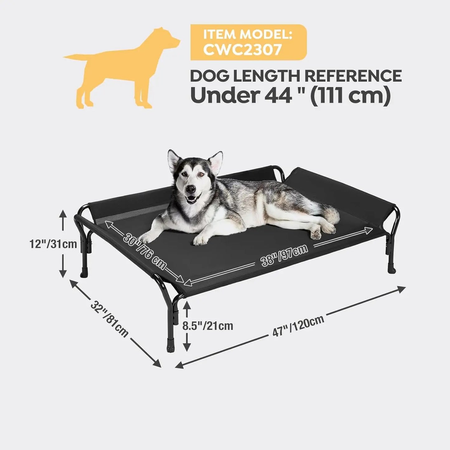 Veehoo Elevated Dog Bed Guardrail And Slope Headrest