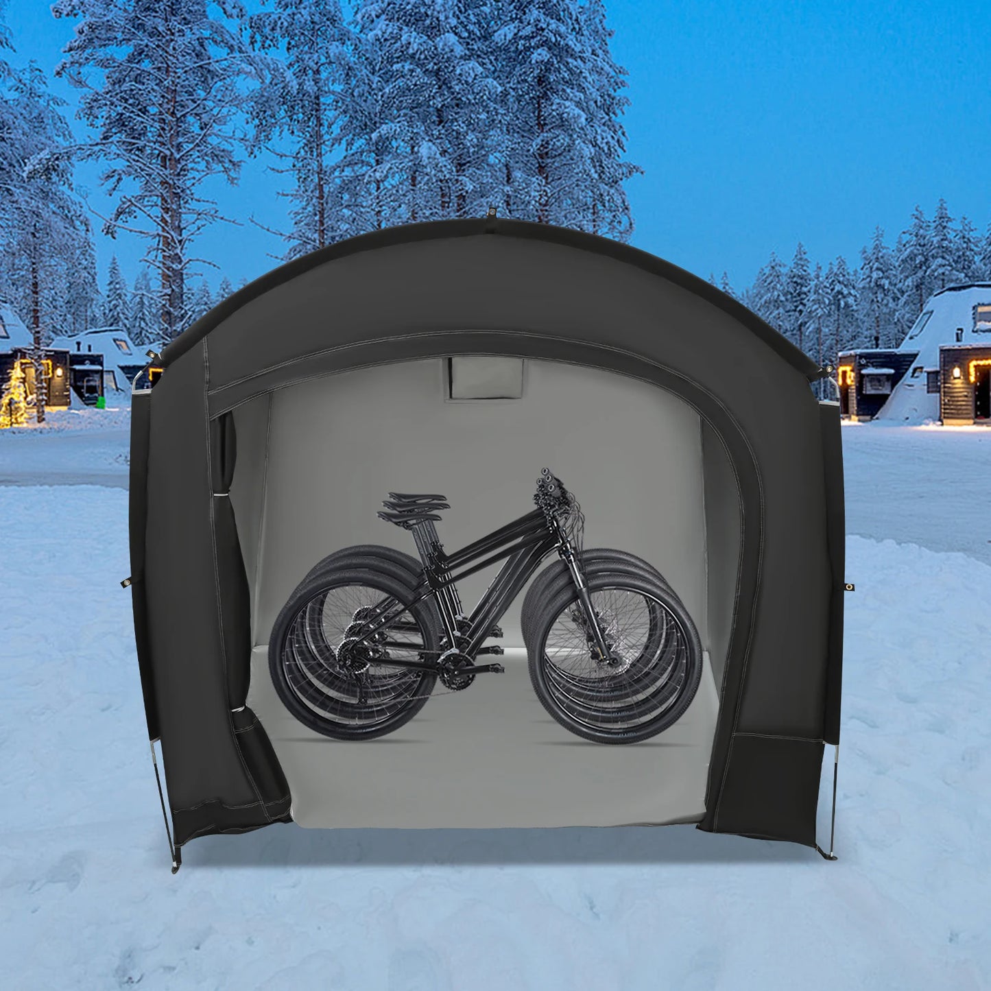 Bike Storage Shed for 1-4 Bikes Portable Waterproof Bicycle Shelter Tent 220x150x185cm 210D Oxford Cloth Foldable Sunshade Cover