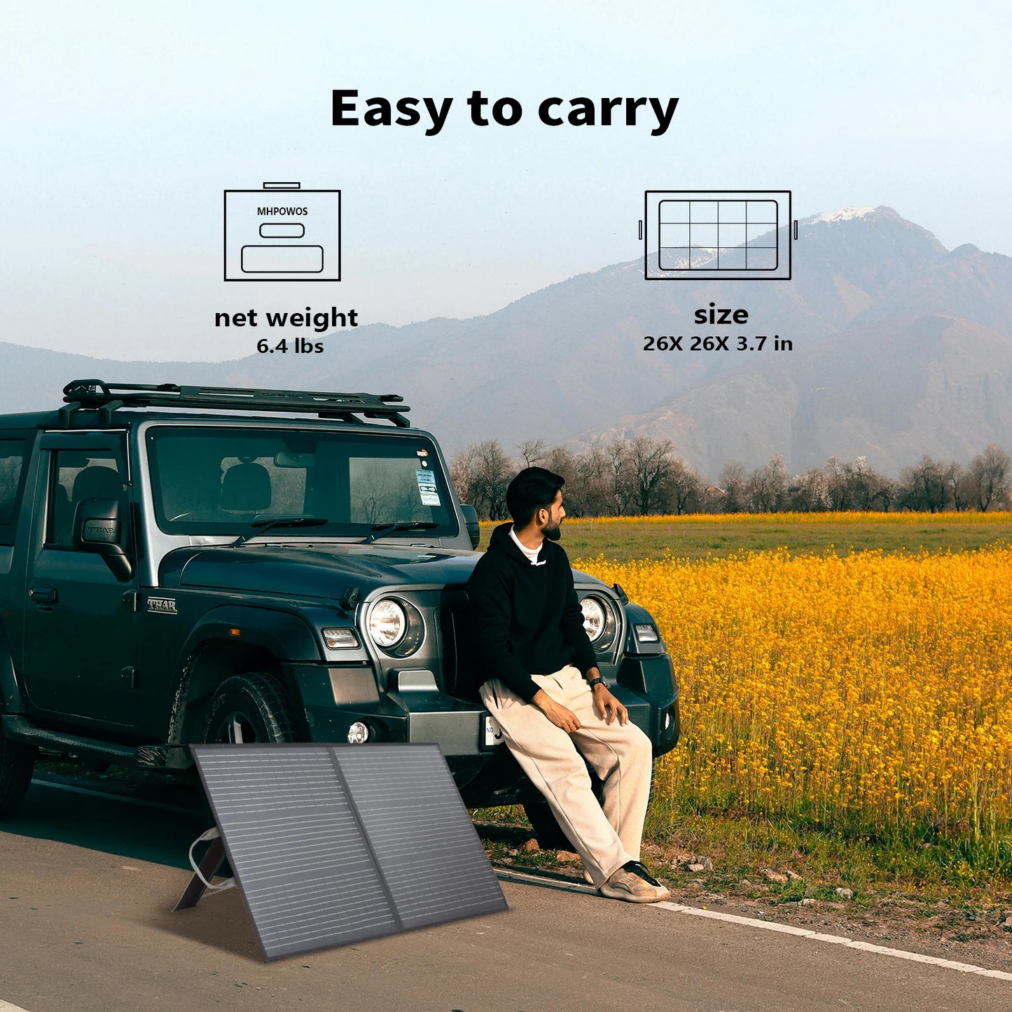 MHPOWOS Portable Solar Panel 110W Foldable Charger