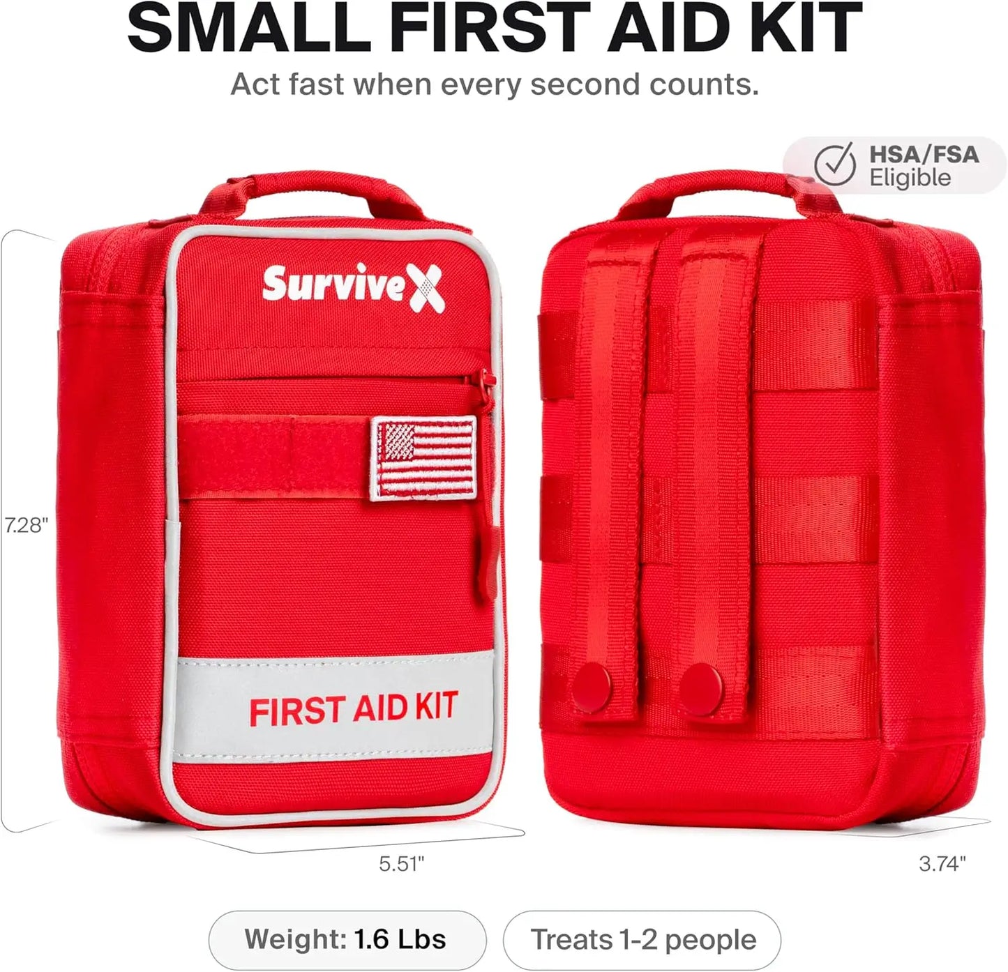 Portable Car Travel First Aid Kit for Outdoors and Hiking