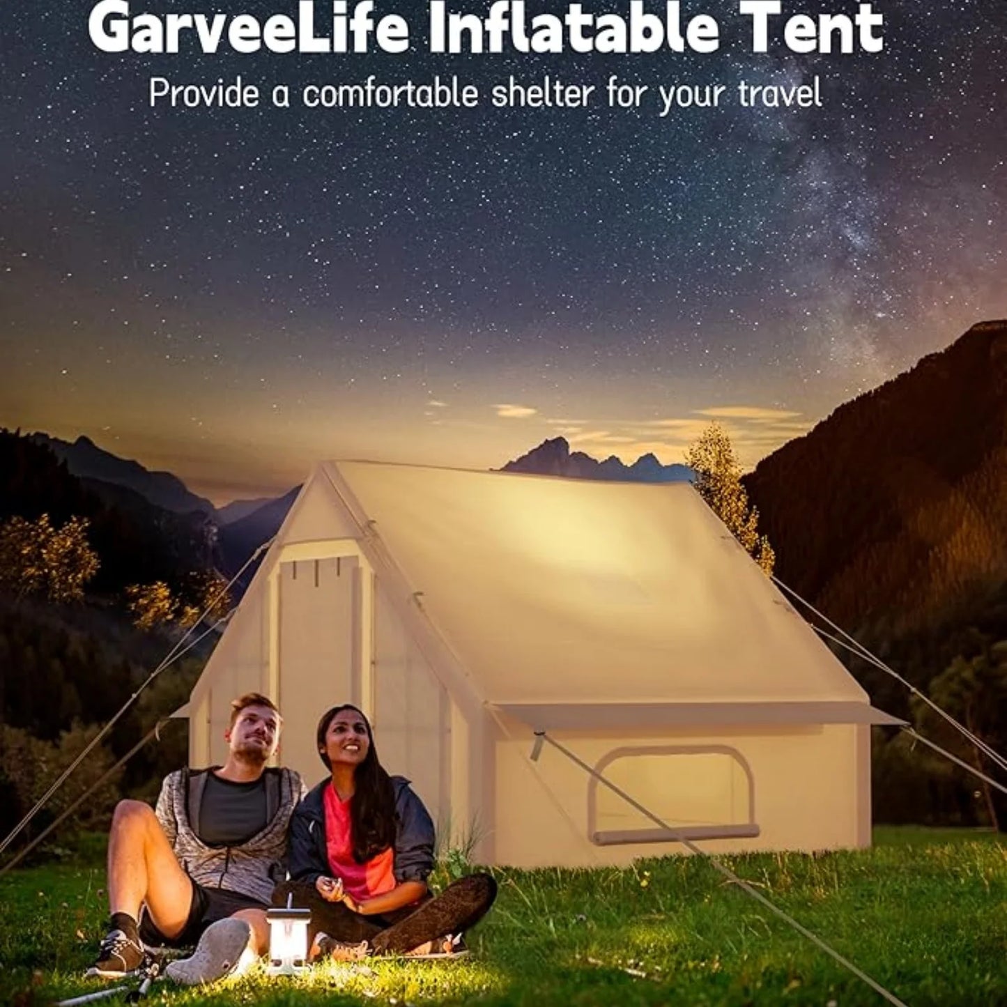 Waterproof Inflatable Camping Tent With Air Pump Quick Assembly