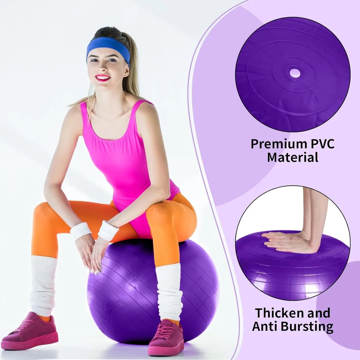 Anti-Burst Yoga Ball Set With Pump For Fitness Pregnancy Office