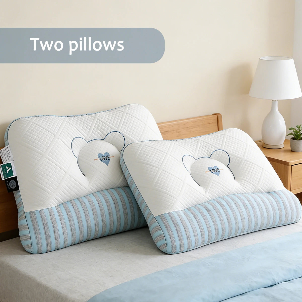 Cooling Sleep Pillow with Neck Support, Featuring a Breathable and Skin-Friendly Pillowcase