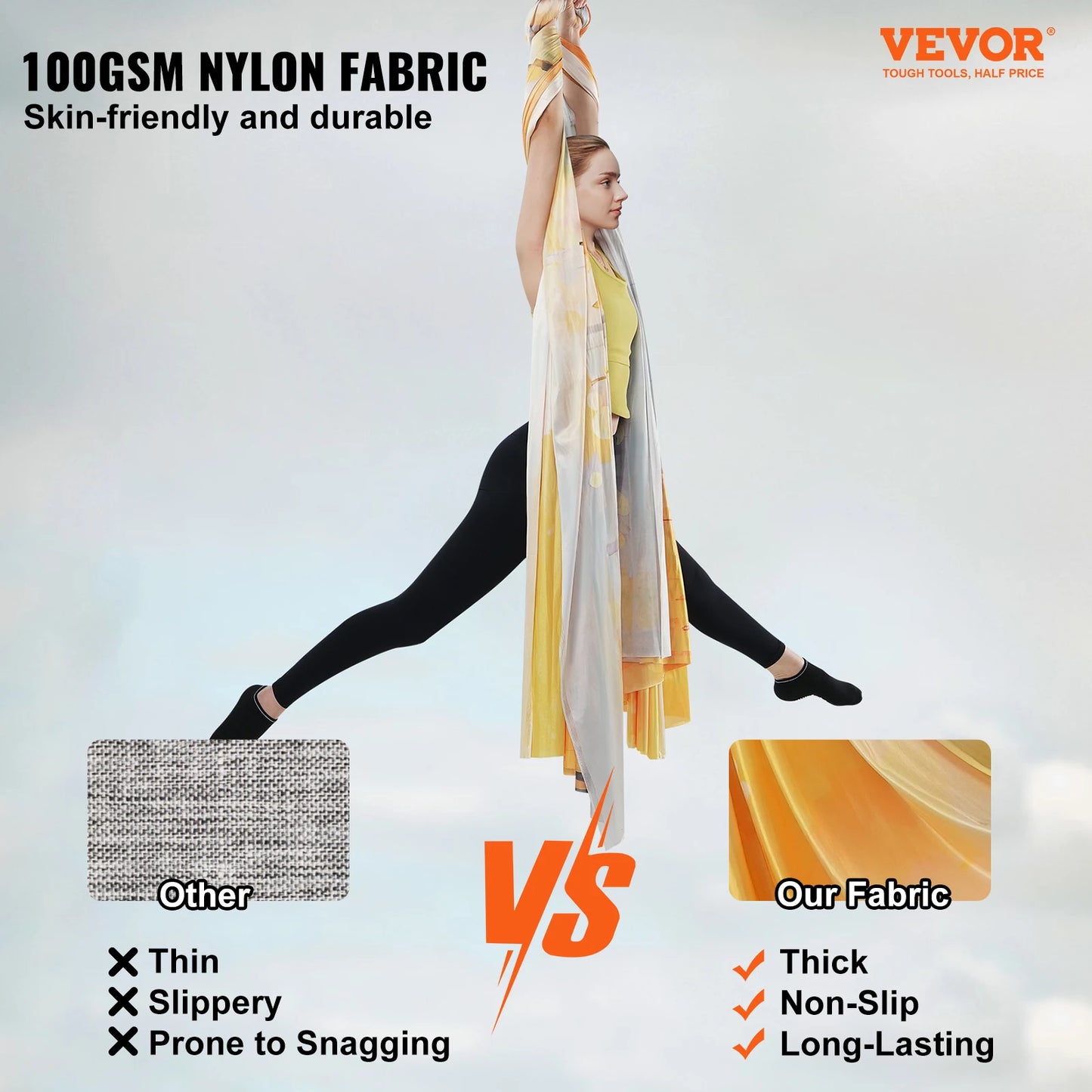 Aerial Yoga Hammock Nylon Fabric With Full Rigging Hardware