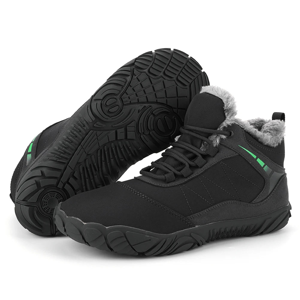 Winter Plush Boots Barefoot Snow Boots Non Slip Wide Toe Box Barefoot Shoes Outdoor Trekking Shoes for Travel Climbing