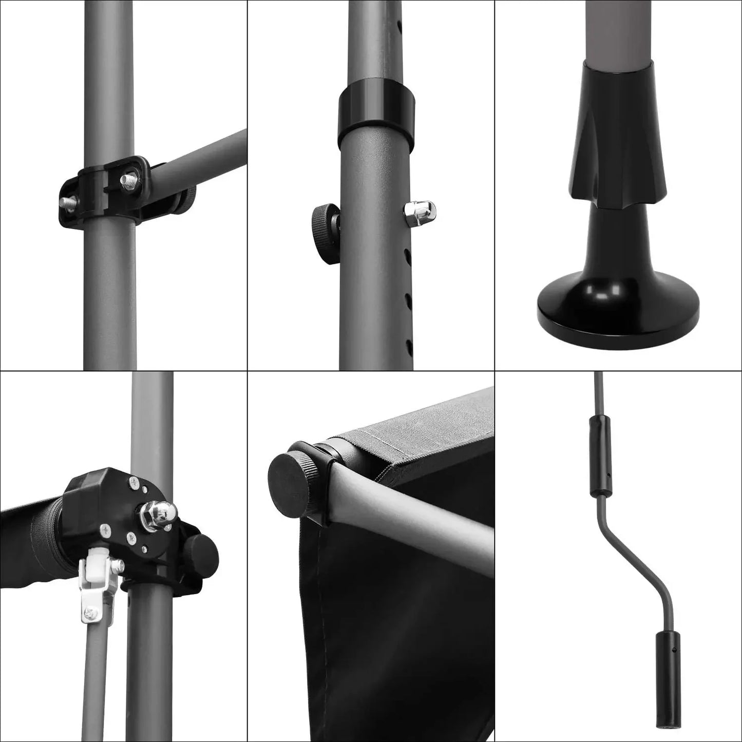 NONECN Retractable Balcony Patio Awning UV Protection With Hand Crank