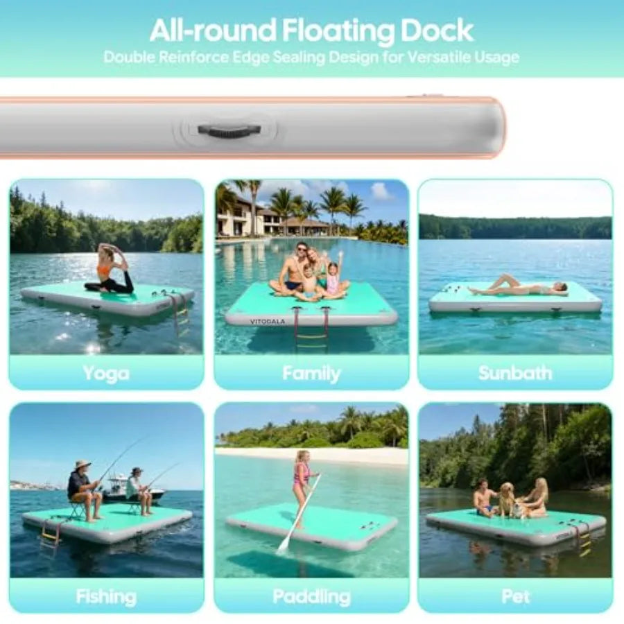 Inflatable Floating Dock Water Island Mat With Non Slip Surface