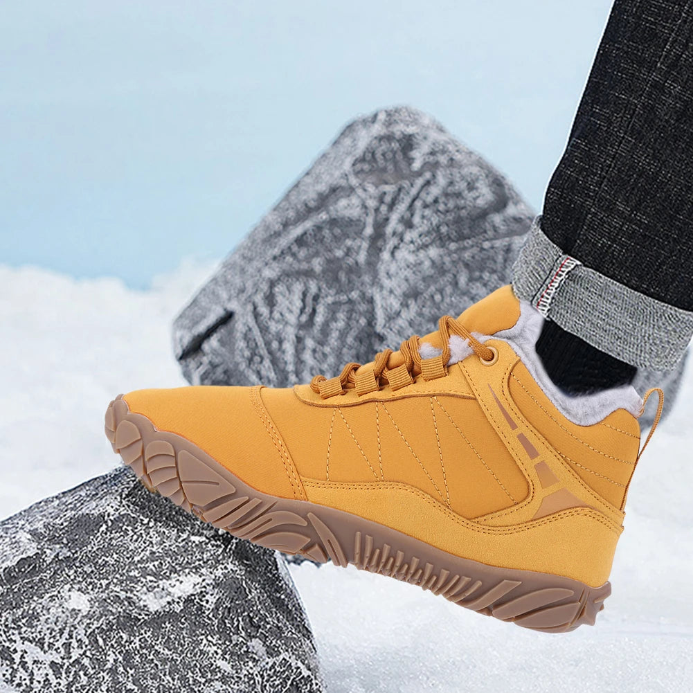 Winter Plush Boots Barefoot Snow Boots Non Slip Wide Toe Box Barefoot Shoes Outdoor Trekking Shoes for Travel Climbing
