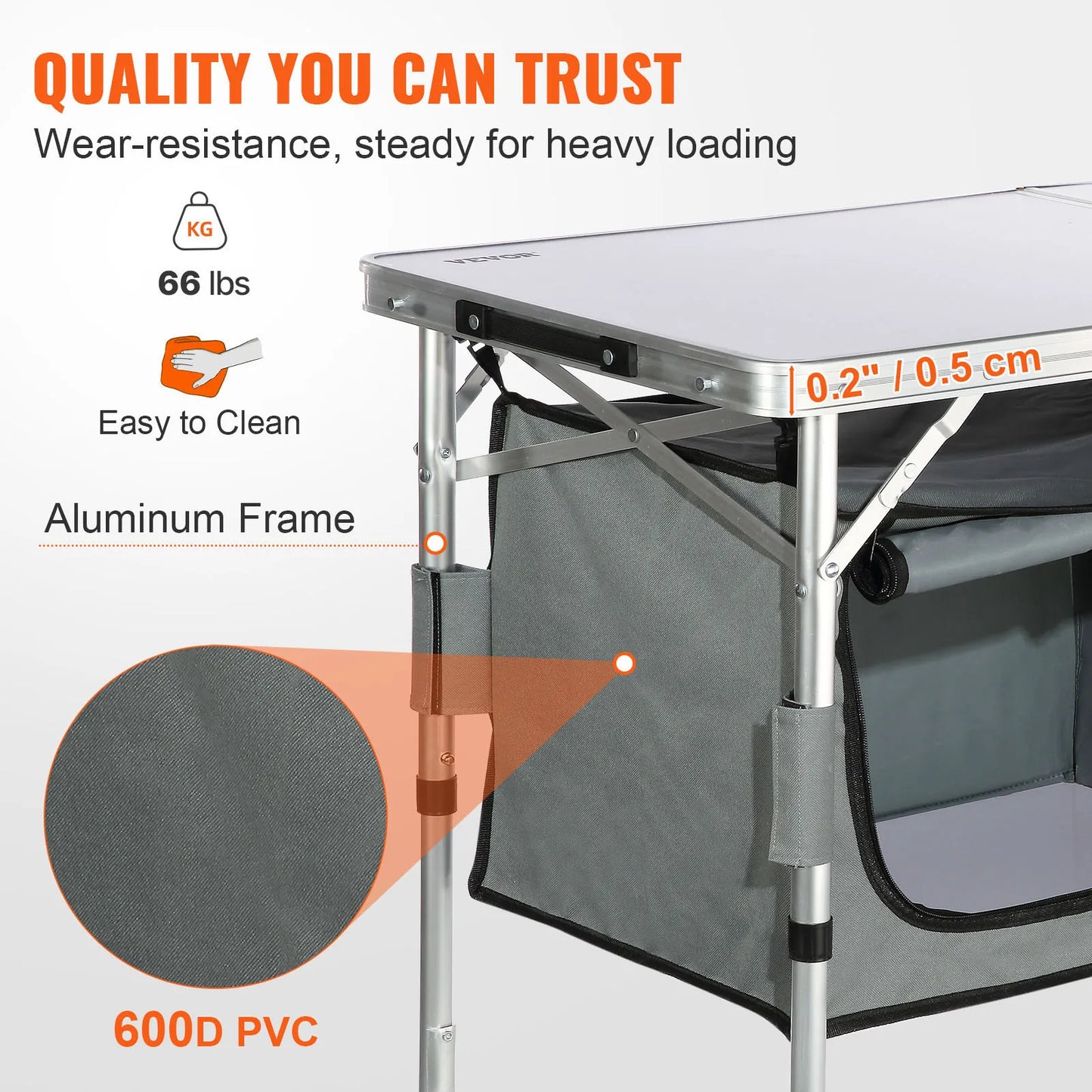 VEVOR Camping Kitchen Table Outdoor Folding With Quick Setup