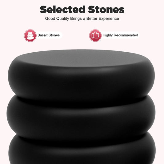 16 Pcs Hot Stones Massage Warmer Kit, Portable Hot Stones Massage Set with Heater Box for Home Spa Warming Therapy Relaxing
