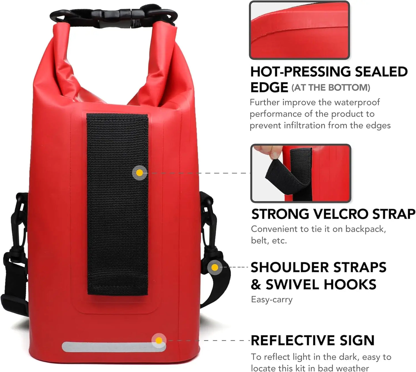 250-Piece Waterproof First Aid Kit With Reflective Dry Bag Outdoors