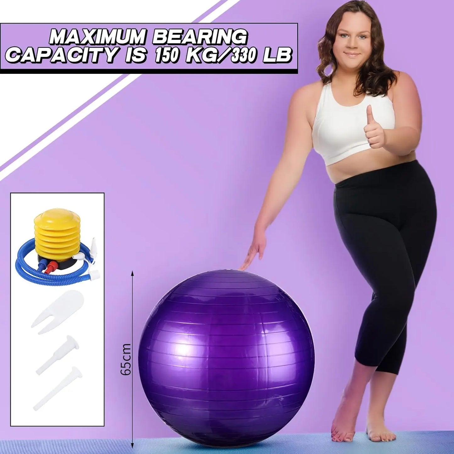 Anti-Burst Yoga Ball Set With Pump For Fitness Pregnancy Office