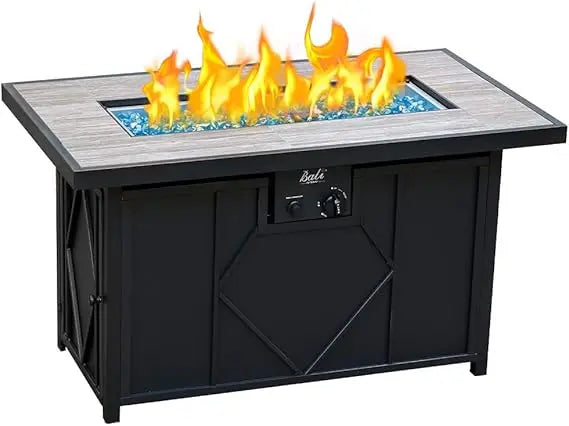 Fire Pit Table Propane Gas Firepit Rectangular Fire Table 42In 60,000 BTU for Outside Patio Backyard Deck Balcony