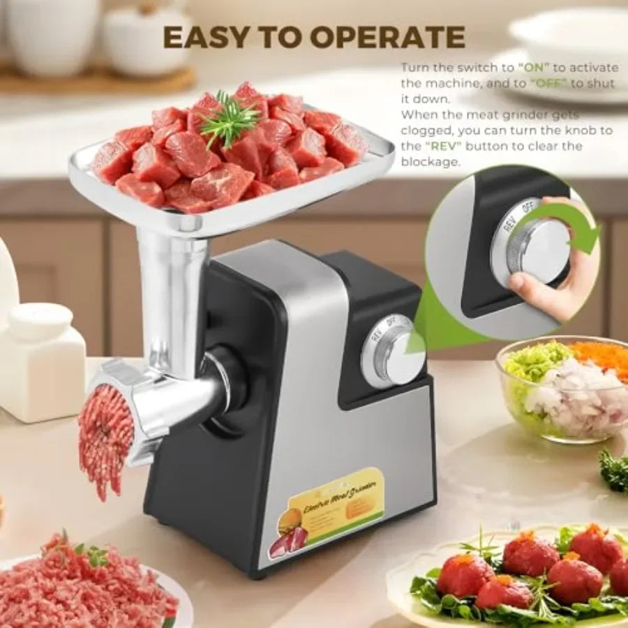 Stainless Steel Meat Grinder And Kitchen Machine Slicer Sausage Filler