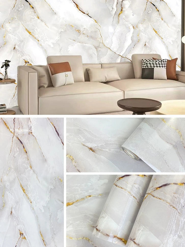 Imitation Marble Self-Adhesive Wallpaper For Living Room