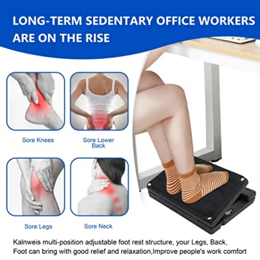 Adjustable Feet Rest and Footstool Under Desk Ergonomic Leg Rest with Massage Roller Height and Angle Adjustable Detachable Cus
