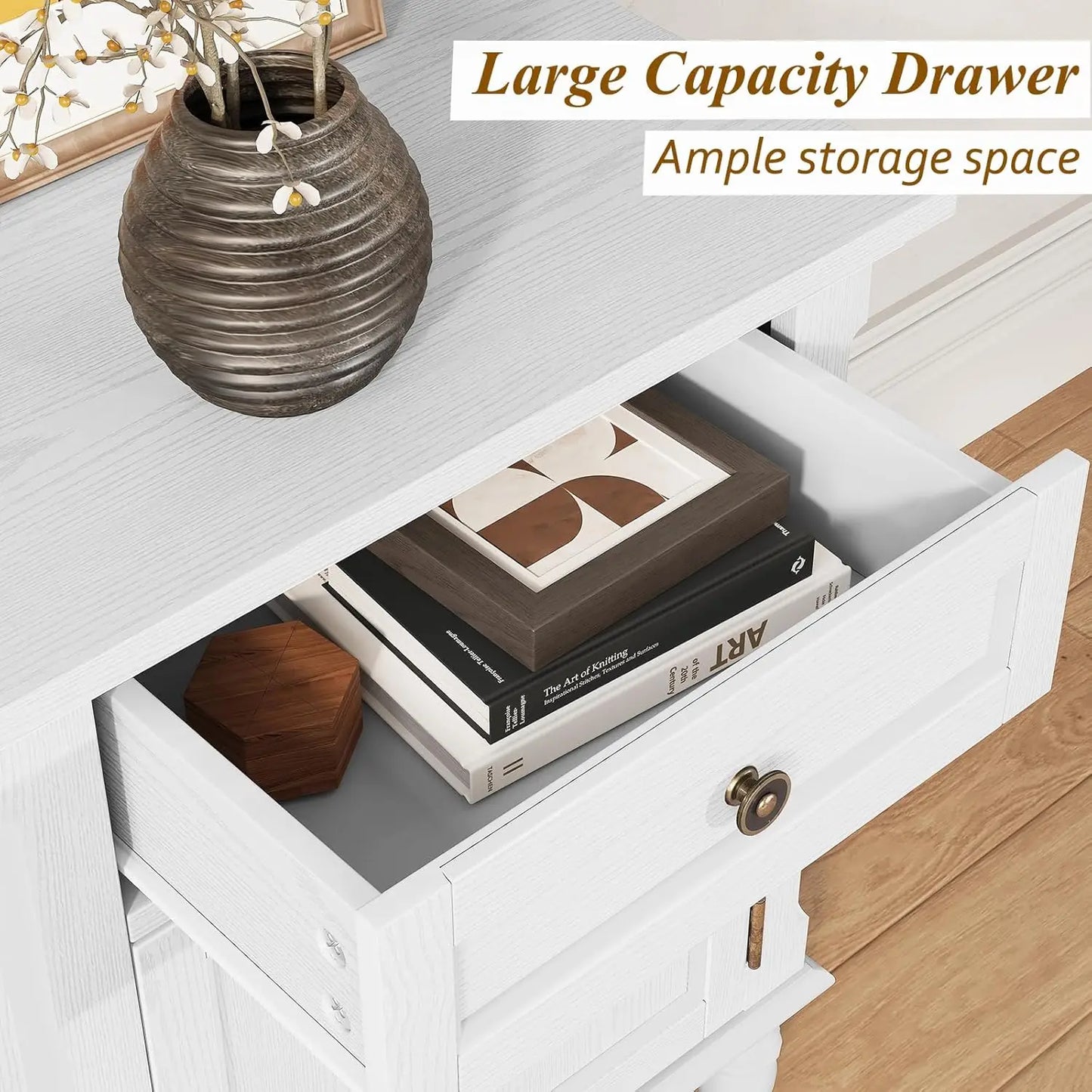 HUANZHUANG Nightstands Set Of Two Wood Bedside Tables With Drawer