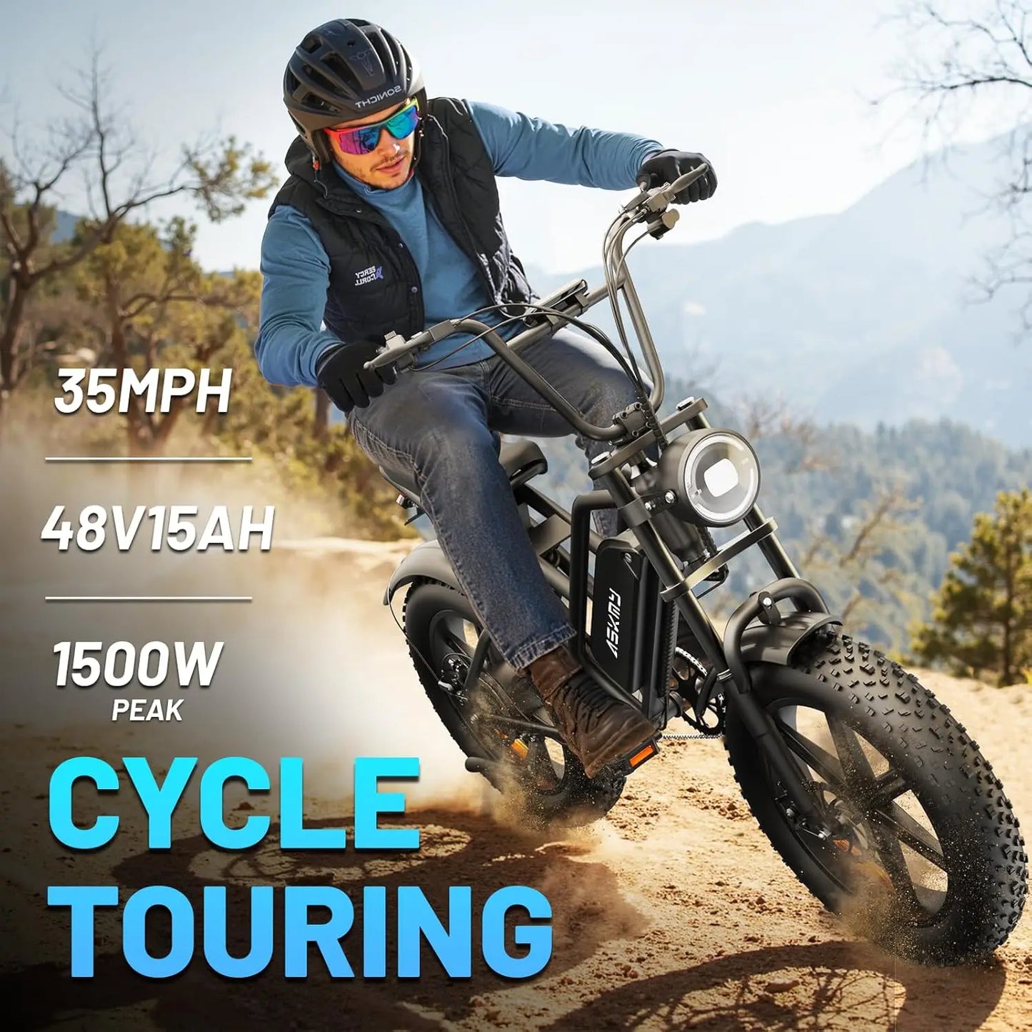 Electric Fat Tire Mountain Bike With 500W 750W 1500W Motor