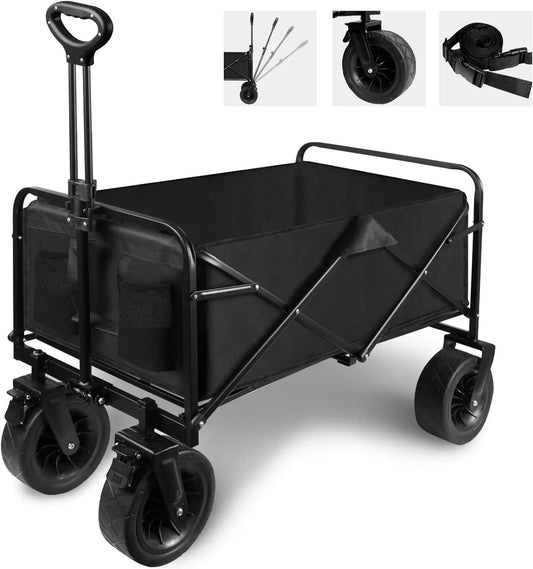 NONEL Folding Wagon With Wheels For Camping And Outdoor Use