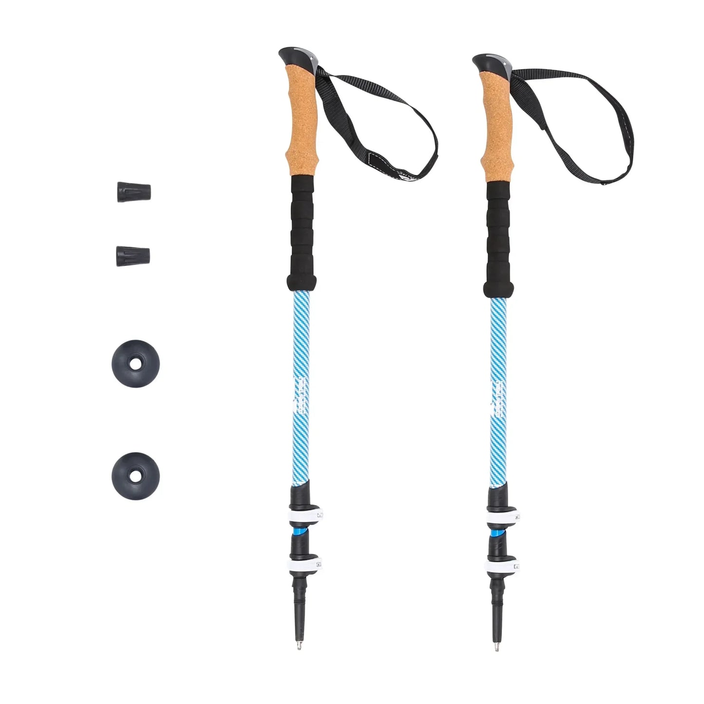 Lightweight Carbon Fiber Trekking Poles Quick-Lock Cork Grip 2-Pack