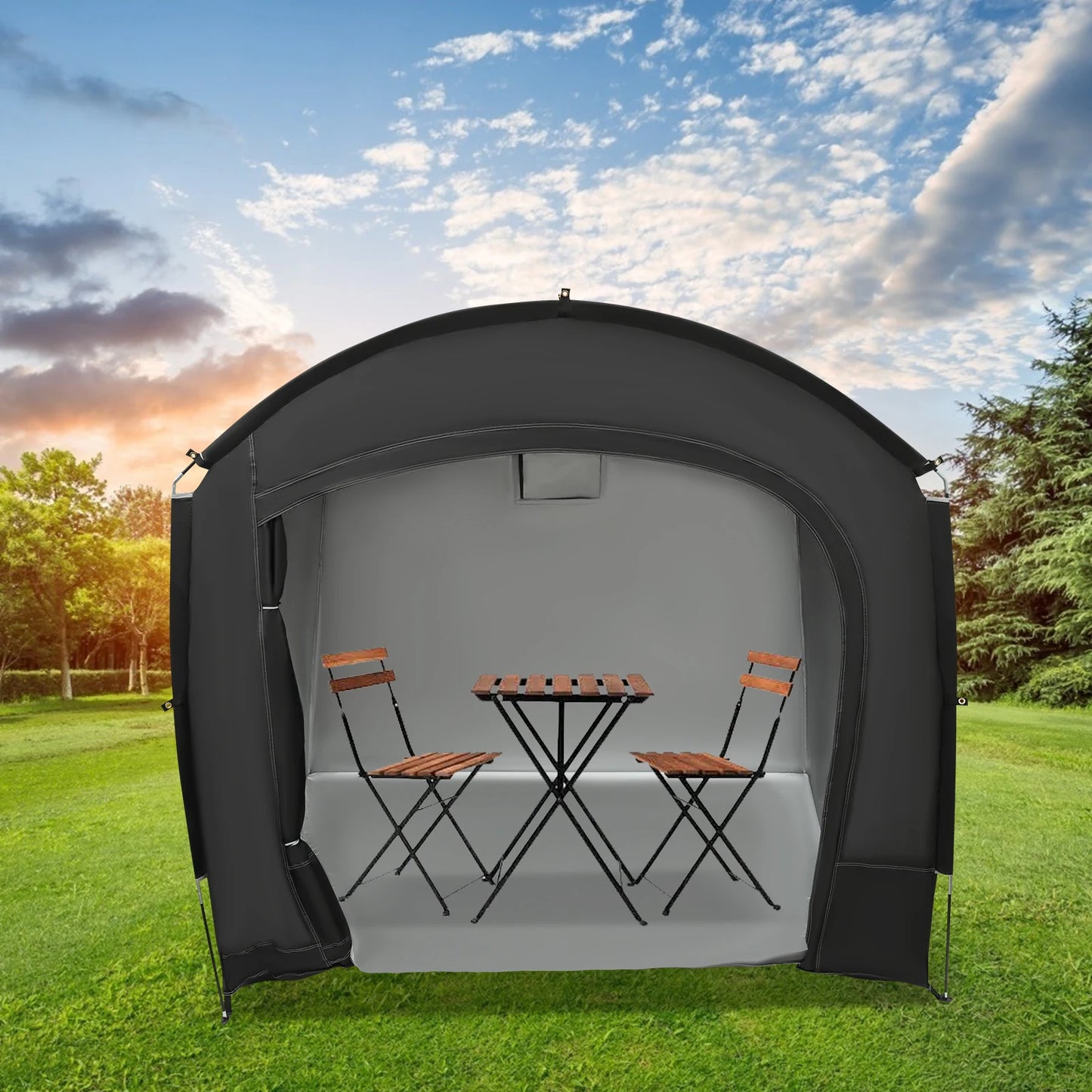 Bike Storage Shed for 1-4 Bikes Portable Waterproof Bicycle Shelter Tent 220x150x185cm 210D Oxford Cloth Foldable Sunshade Cover