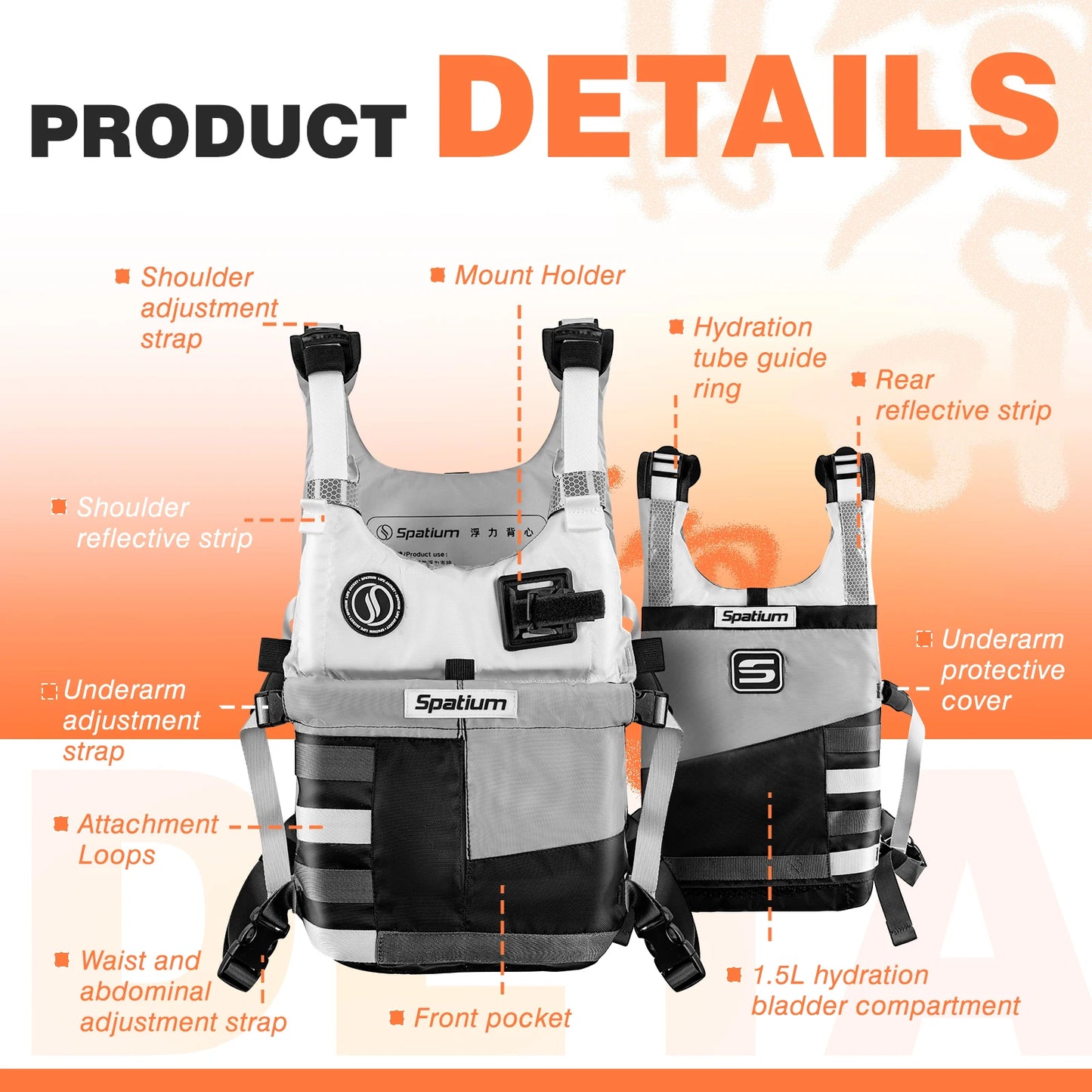 Spatium Adult Life Vest Kayak Surfing Water Sports Life Jacket