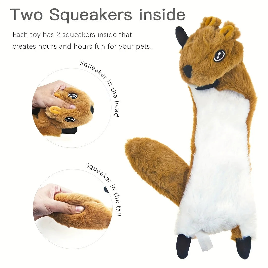 5-Pack Squeaky Plush Dog Toys for Medium and Large Breeds
