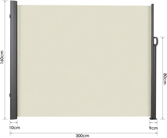 Retractable Side Awning for Outdoor Patio Privacy Screen and Shade