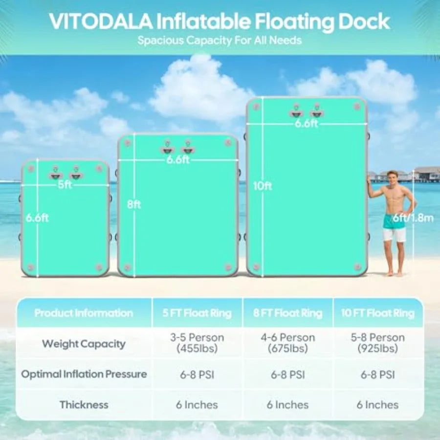 Inflatable Floating Dock Water Island Mat With Non Slip Surface
