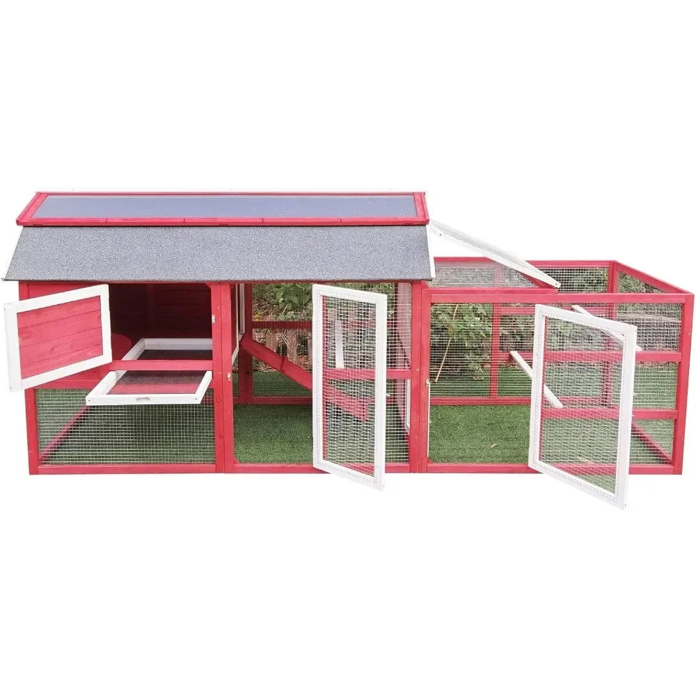 Large 102 Wood Chicken Coop Backyard Hen House Nesting Box & Run & Cleaning Tray New