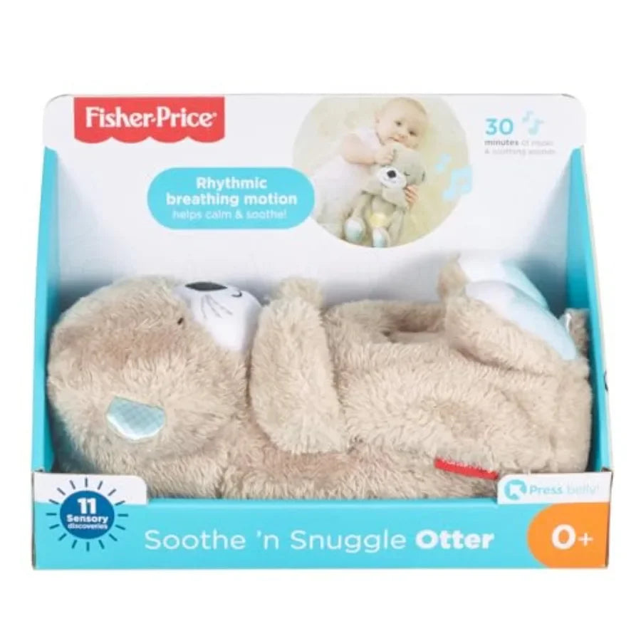 Fisher-Price Baby Toy Soothe 'n Snuggle Otter Portable Plush Sound Machine with Music Lights Breathing Motion for Newborns 0+ M