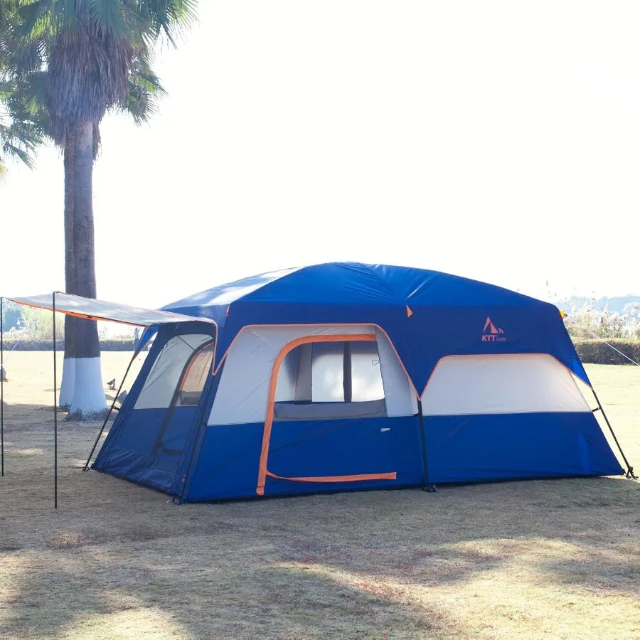 Waterproof Double Layer Tent With Two Rooms And Three Doors