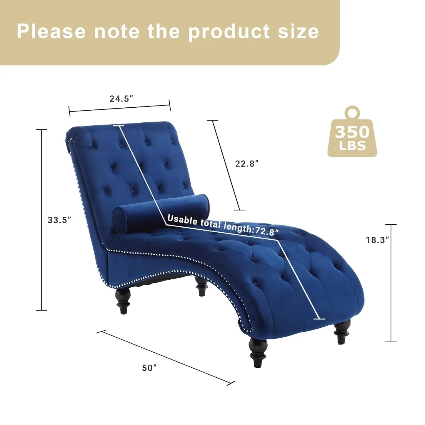 Velvet Chaise Lounge Indoor Upholstered Chair With Pillow
