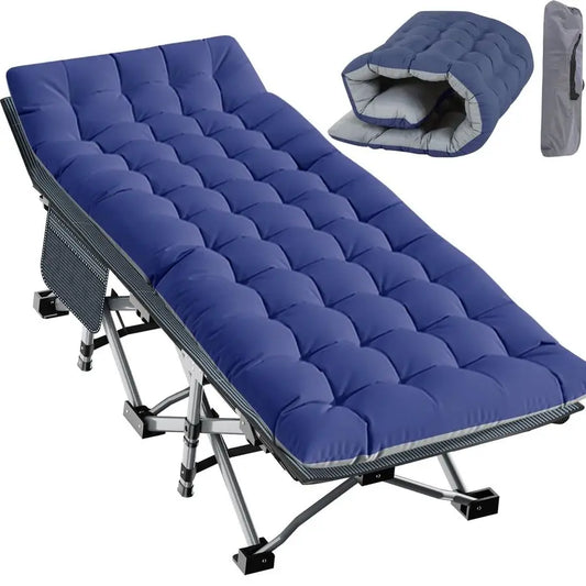 Portable Folding Camping Cot With Pad For Outdoor Travel